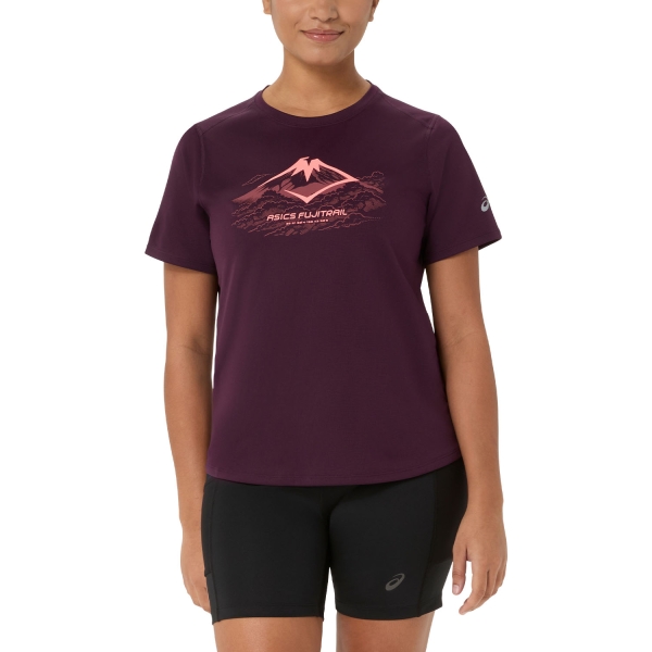  ASICS Fujitrail Logo Reflective TShirt  Dark Aubergine 2012D432501