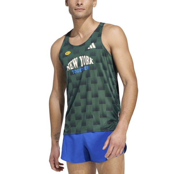  adidas ADIZERO NYC Tank  Collegiate Green/Aurora Ivy KG9758